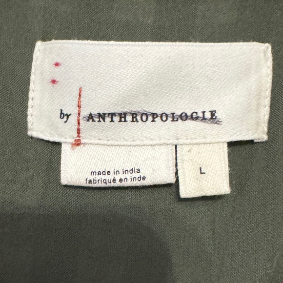 By Anthropologie Katerina Button Front Puff Sleeve Green Plaid Maxi Dress size L - Picture 9 of 9